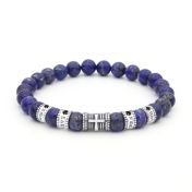 Herrenarmband mit Kreuz und schwarzen 0,20 Kt Diamanten – Lapiz Lazuli