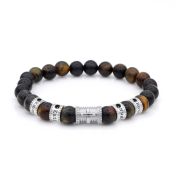 Bracelet Croix Prénoms avec Diamants Noirs 0.20ct - Tigre Vert