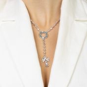 Eternity Circle Cross Necklace with Names [Sterling Silver]