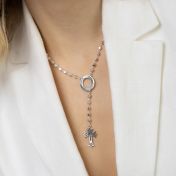 Eternity Circle Cross Necklace with Names [Sterling Silver]