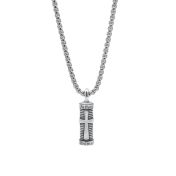 Kreuz Herrenkette mit graviertem Balken - Sterlingsilber