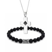 Black Onyx Cross Set with Nano Bible