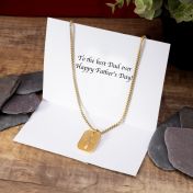 Cross Tag Engraved Necklace for Men - 18K Gold Plated