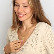 Collier Plaque Croix [Plaqué Or 18ct]