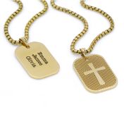 Collier Plaque Croix [Plaqué Or 18ct]