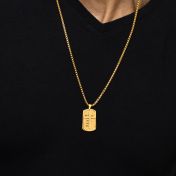 Sacred Cross Tag Men Name Necklace [18K Gold Vermeil]