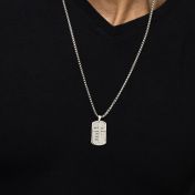 Sacred Cross Tag Men Name Necklace [Silver]