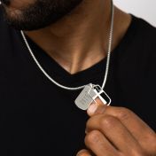 Sacred Cross Tag Men Name Necklace [Silver]
