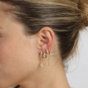 Crown Hoop Earrings - 3 Crystals [18K Gold Vermeil]