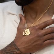 Collier Plaque Crucifix avec Prénom pour Homme - Plaqué Or 18ct