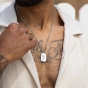 Collier Plaque Crucifix avec Prénom pour Homme - Argent 925