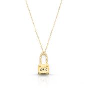 Liebevolle Schlosskette mit Initialen [750er Gold Vermeil]