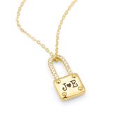 Liebevolle Schlosskette mit Initialen [750er Gold Vermeil]