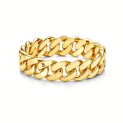 Cuban Link Chain Ring -18K Gold Vermeil