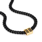 Cadena Cubana Oscura con Nombres - 6mm [Bañado en Oro de 18K]