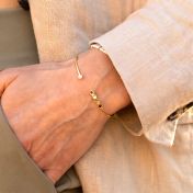 Bracelet Jonc Talisa Étoiles avec Pierres de Naissance - Vermeil 18ct