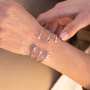 Talisa Stars Birthstone Bangle [Silver]