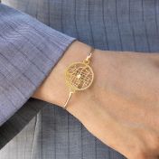 Bracelet Jonc Carte Lieu Précieux - Plaqué Or 18ct