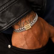 Double Layer Curb Chain Men Name Bracelet 