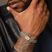 Double Layer Curb Chain Men Name Bracelet 