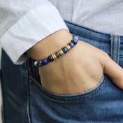 Armband aus Sodalith mit Gravur für Frauen [750er vergoldet]