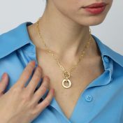 Collier Reliés Ensemble avec Prénom [Maille Trombone / Plaqué Or 18 Carats]