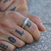 Anillo Clásico Coordenadas para Hombre - Plata de Ley
