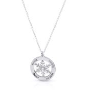 Personalized Snowflake Circle Necklace [Sterling Silver]