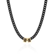 Cadena Cubana Oscura con Nombres - 6mm [Bañado en Oro de 18K]