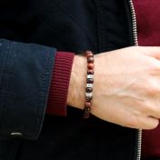 Red Tiger Eye Men Name Bracelet