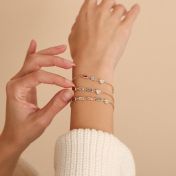 Schitterende Hart Geboortesteen Armband [18K Goud Verguld]