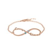 Bracelet Infinité Éblouissante Avec Pierres de Naissance et Noms [Plaqué Or Rose 18ct]