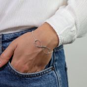 Dazzling Infinity Name Bracelet [Sterling Silver]