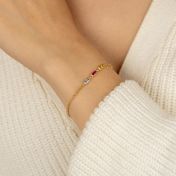 Glänzendes Liebe Geburtsstein Armband [750er vergoldet]