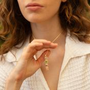Collier Éblouissant avec Pierres de Naissance Carrées - Vermeil 18ct
