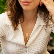 Collier Éblouissant avec Pierres de Naissance Carrées - Vermeil 18ct