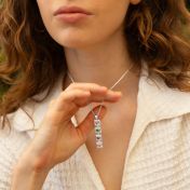 Dazzling Square Birthstone Necklace [Silver]
