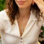 Dazzling Square Birthstone Necklace [Silver]