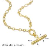 Collier Destin avec Barre Gravée [Vermeil 18ct] 