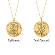 Precious Spot Engraved Map Necklace [18K Gold Vermeil]