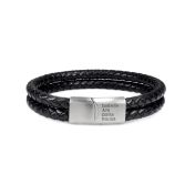Double Layer Black Name Bracelet with Magnet