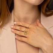 Floating Teardrop Diamond Name Necklace [18K Gold Vermeil]