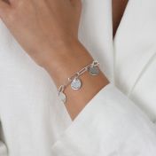 Druppels van Geluk Naam Armband [Paperclip Stijl / Sterling Zilver]
