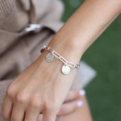 Druppels van Geluk Naam Armband [Paperclip Stijl / Sterling Zilver]