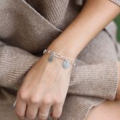Druppels van Geluk Naam Armband [Paperclip Stijl / Sterling Zilver]