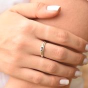 Carina Ring. Baguette Horizontaal [Sterling Zilver]