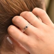 Carina Ring. Baguette Horizontaal [Sterling Zilver]