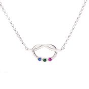 Collar Nudo de la Suerte de Piedras de Nacimiento [Plata de Ley]