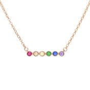 Collar Talisa Estrellas Arcoíris Horizontal [Bañado en Oro Rosa]