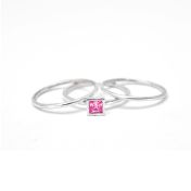 Anillo Carina Piedra de Nacimiento Cuadrada [Plata de Ley]